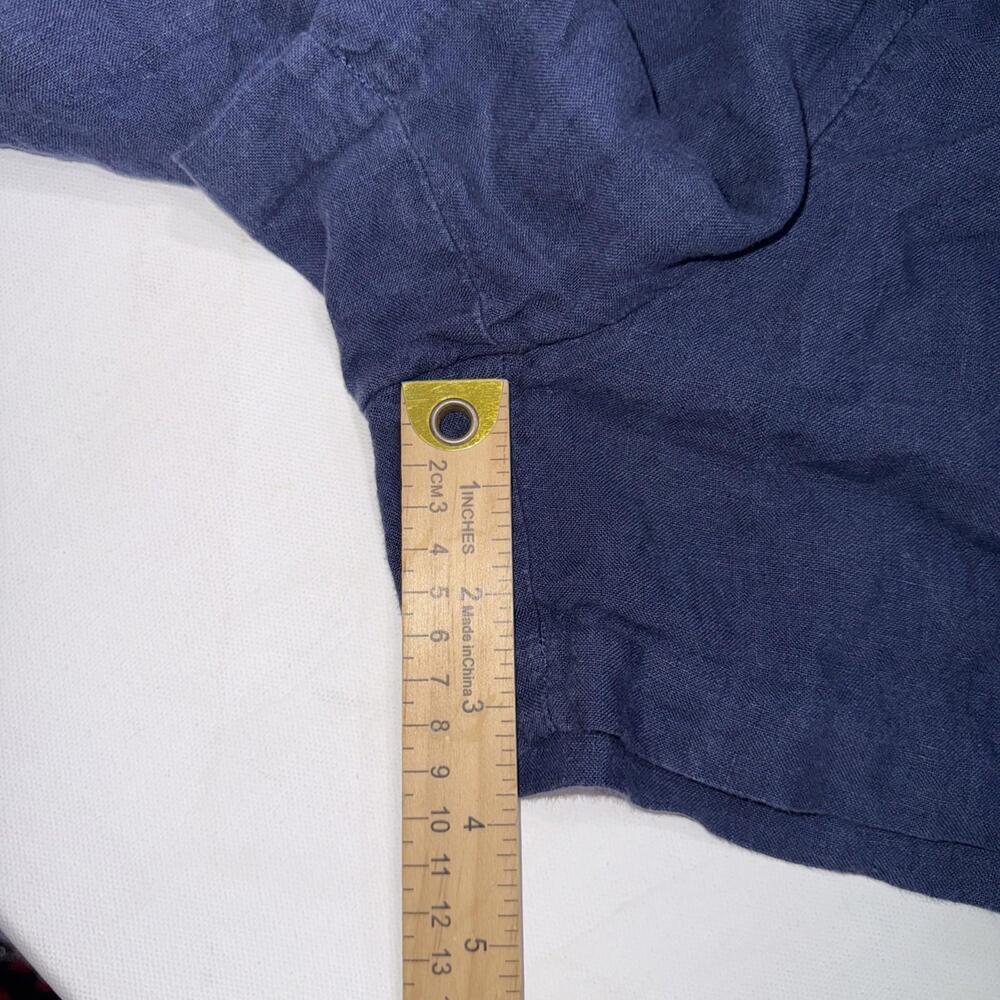 Lilly Pulitzer Minimalist Designer Solid TRUE NAVY LILO 100% Linen Shorts Large - Picture 6 of 10